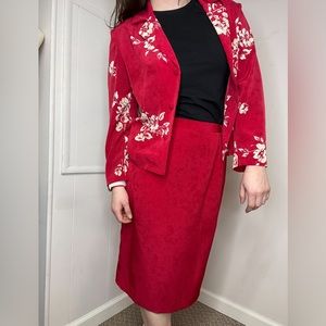 Un Jour Ailleurs Vintage Skirt Suit Set French Designer Size 44 US Large